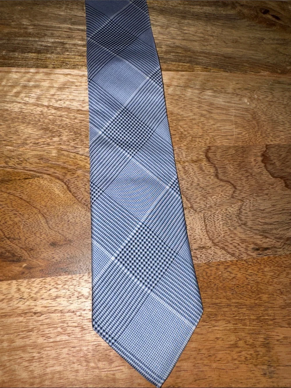 Lauren Ralph Lauren Blue/Grey Glen Plaid Prince of Wales  Men's Tie 60”